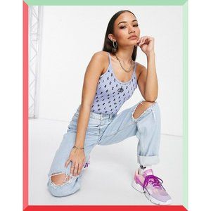 NWT ADIDAS Originals WOMEN BODYSUIT TOP MEDIUM M all over logo